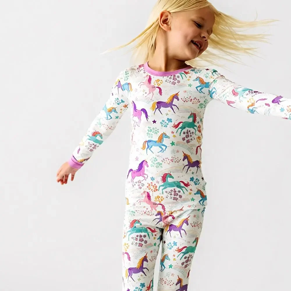 Little Sleepies Unicorn Magic Bamboo Pajamas size 3